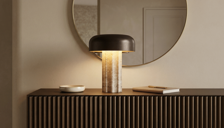 Kibun Fluted Column 15 Inch Table Lamp by Bulbrite